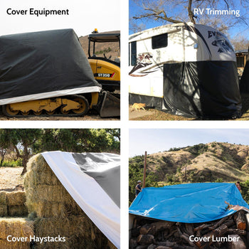 8' x 25' - Reused Vinyl Tarp (Black)