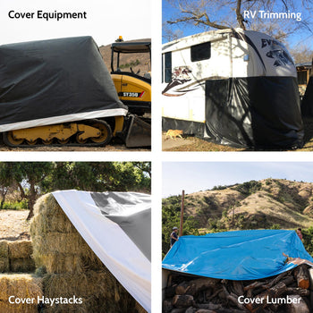 16' x 86' - Reused Vinyl Tarp (Black)